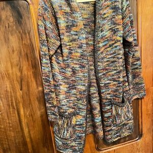 Sioni Colorful Knit Hooded Cardigan